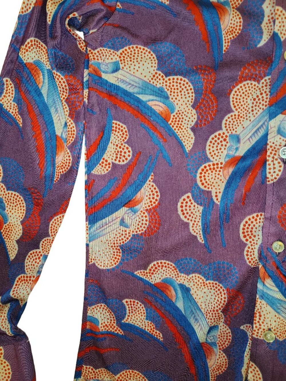 Montgomery Ward Psychedelic Abstract Print Shirt M EUC 70s Retro Mod VTG Vintage - Picture 4 of 7